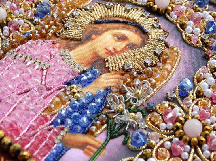 Набор для вышивания хрустальными камнями «Архангел Гавриил» (золото) — картинка 9