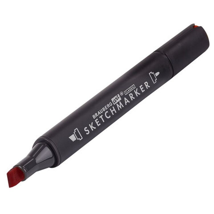 Маркер для скетчинга двусторонний 1 мм - 6 мм BRAUBERG ART CLASSIC, цвет: красная герань — картинка 5