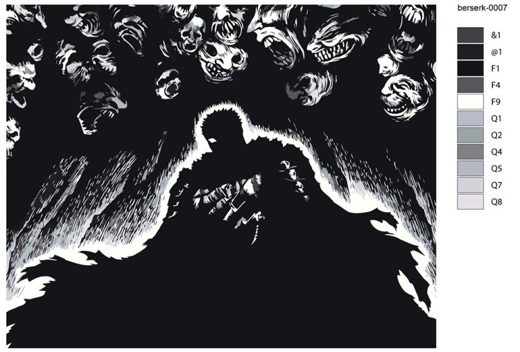 Картина по номерам «Берсерк Berserk манга аниме: Гатс чб арт» — картинка 2