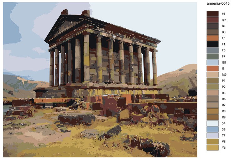 Картина по номерам «Армения: античный храм Гарни 40x50» — картинка 2