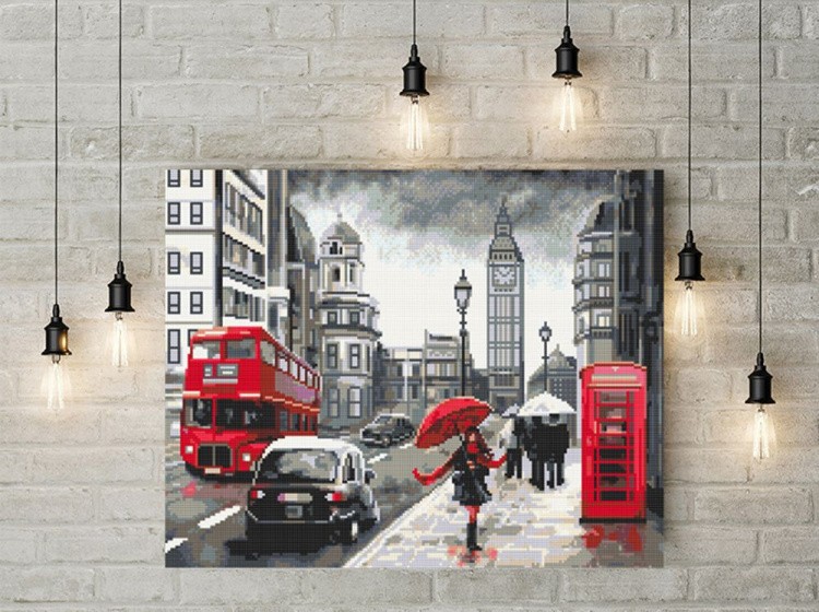 Алмазная вышивка «Улица дождливого Лондона» — картинка 2