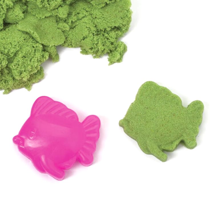 Песок для лепки кинетический Юнландия, 4 цвета, 480 г, баночки, 4 формочки — картинка 3