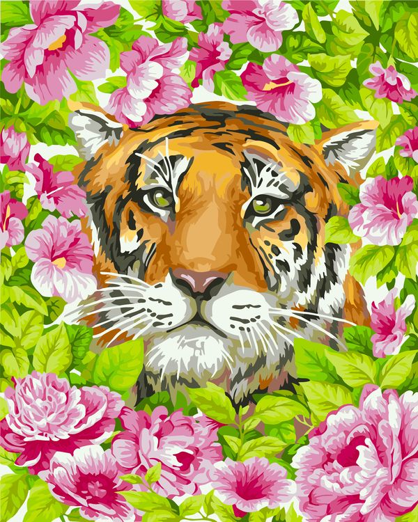 Картина по номерам «Тигриная романтика»