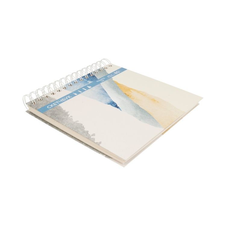 Скетчбук «Горы», обложка твердая, бумага тонированная, 80 г/м2, 19,5х19,5 см, на гребне, 80 л., Аква-колор — картинка 3