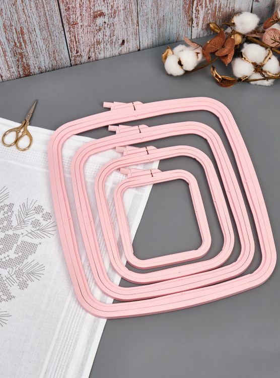 Пяльцы пластиковые прямоугольные с винтом №1, 11х9,5 см, Nurge — картинка 2