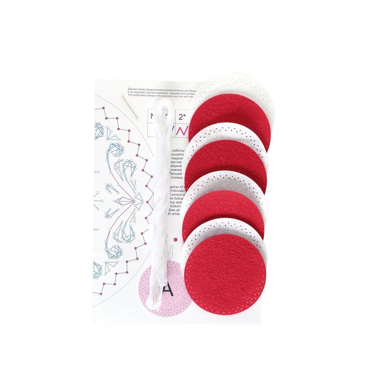 Набор для вышивания «Зимние узоры. Набор для сервировки бокалов. 4 шт.» — картинка 5