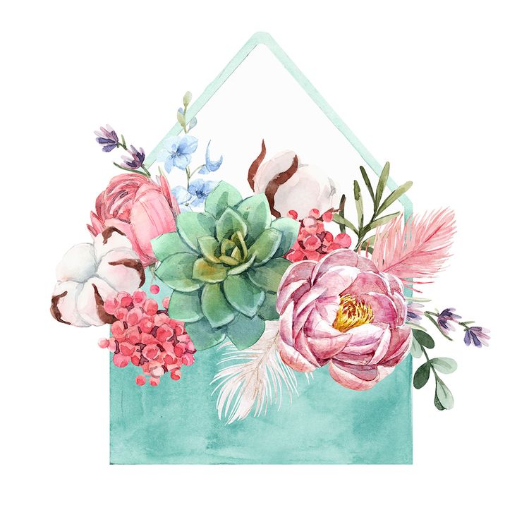 Алмазная вышивка «Цветы в конверте» — картинка 2