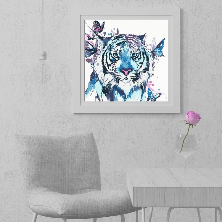 Картина по номерам «Голубой тигр» — картинка 4