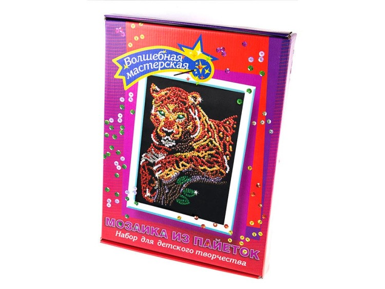 Мозаика из пайеток «Леопард» — картинка 3