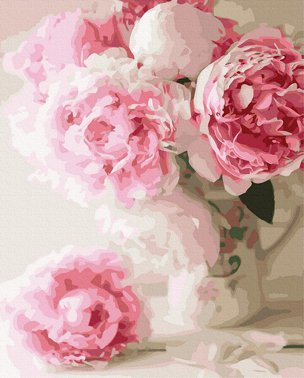 Картина по номерам «Нежно-розовые пионы»