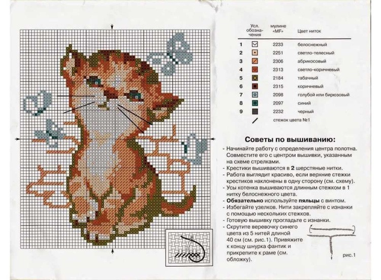 Набор для вышивания «Котёнок с бантиком» — картинка 2