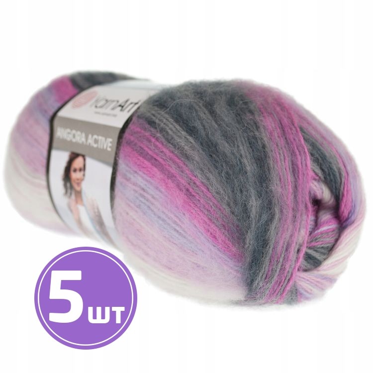 Пряжа YarnArt Angora Active (848), мультиколор, 5 шт. по 100 г