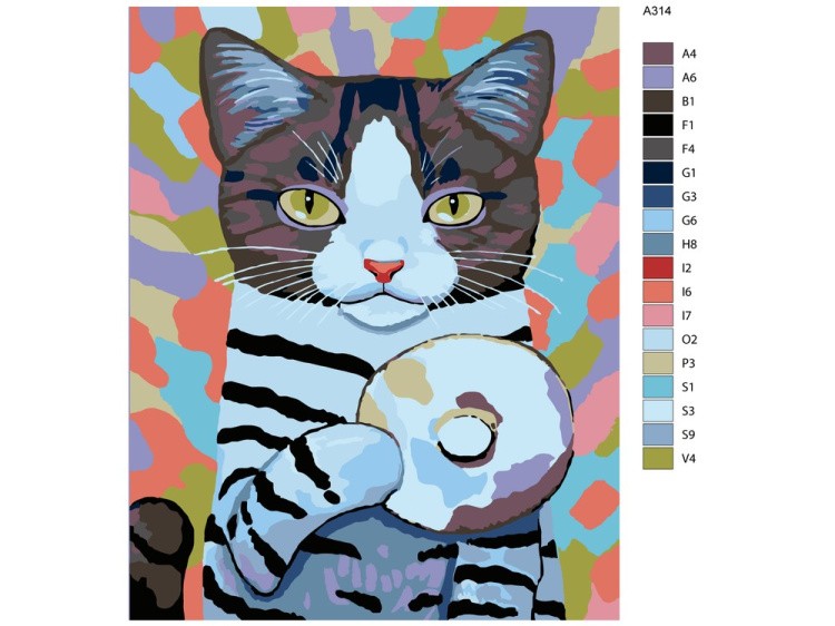 Картина по номерам «Любимое лакомство. Пончик» — картинка 2