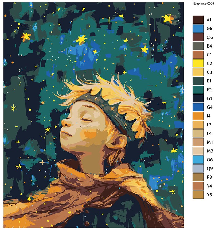 Картина по номерам «Сказка Маленький принц и звезды, космос» — картинка 2