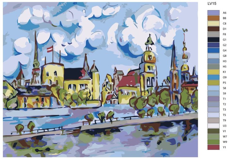 Картина по номерам «Австрийский городок» — картинка 2