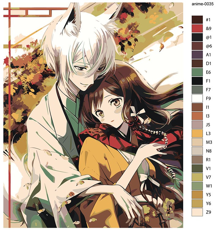 Картина по номерам «Аниме: Девушка и парень с ушами» — картинка 2