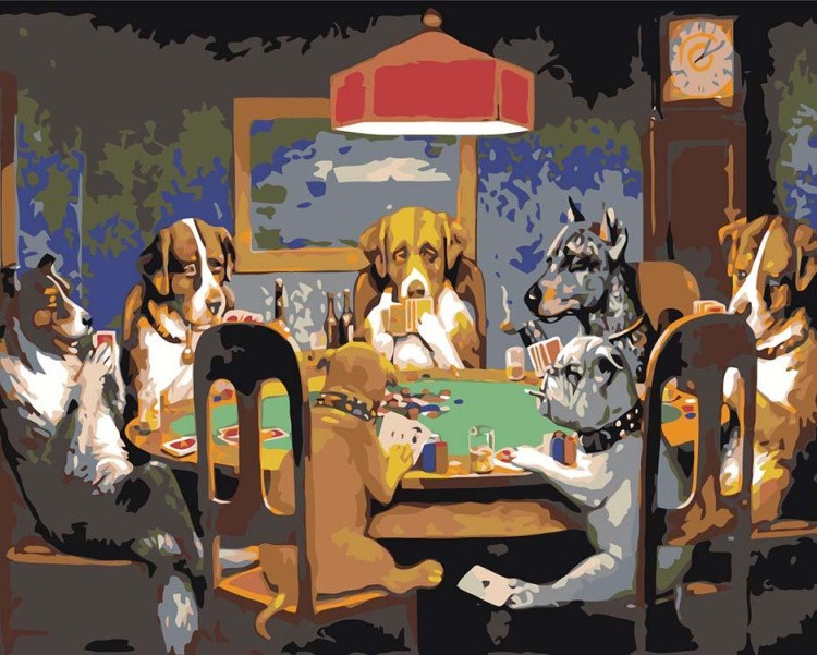 Картина по номерам «Собаки, играющие в покер»