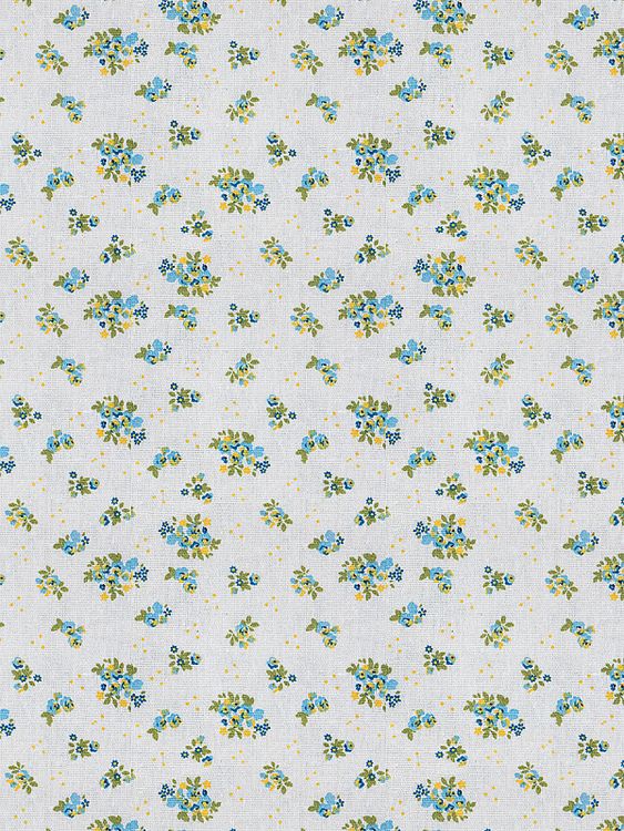 Ткань льняная, 1 м x 150 см, 140 г/м², цвет: белый, цветочный принт, TBY — картинка 4