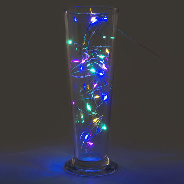 Электрогирлянда светодиодная «Роса», 20 ламп, 2 м, многоцветная, на батарейках — картинка 2