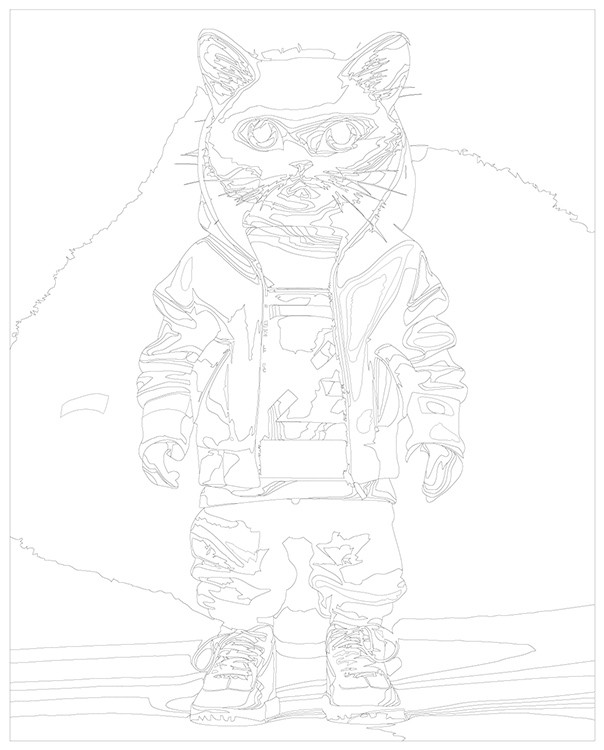 Картина по номерам «Белый кот в модной одежде» — картинка 3