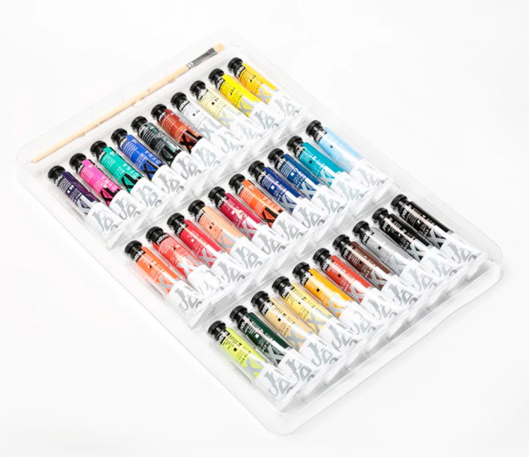 Краски Pebeo масляные 30 цветов набор XL с кистью 20 мл — картинка 3