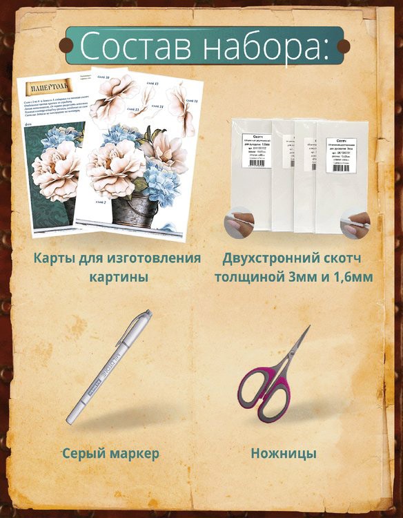 Набор папертоль «Ажур 1» 20x20 см — картинка 3