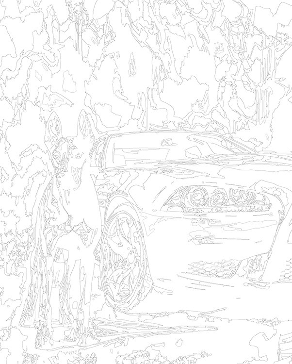 Картина по номерам «Машина BMW и собака доберман арт 40х50» — картинка 3