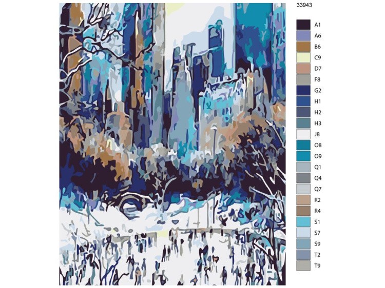 Картина по номерам «Зима в городе» — картинка 2