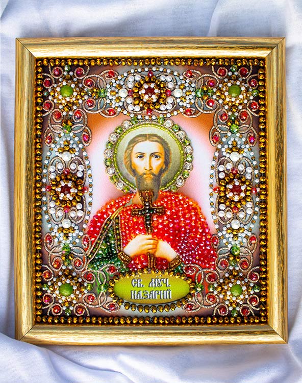 Вышивка Образа в каменьях «Святой Назарий» — картинка 2