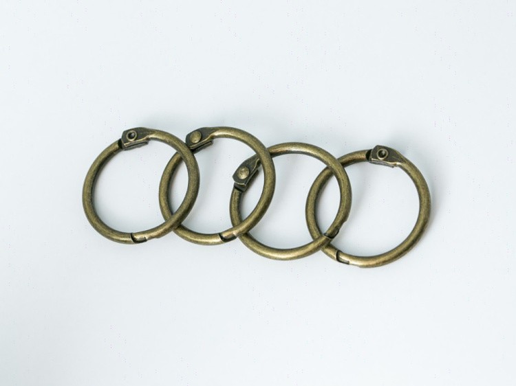 №8 Кольца для блокнотов цвет БРОНЗА количество 4 шт. (диаметр 20 мм) — картинка 5