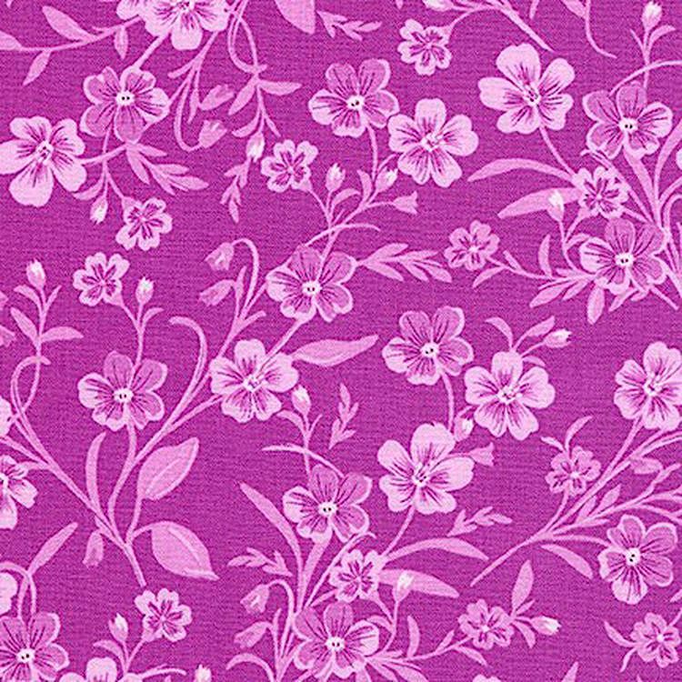 Ткань для пэчворка Wildflowers, 122 г/м², 50х55 см, 100% хлопок, цвет: VIOLET, Peppy