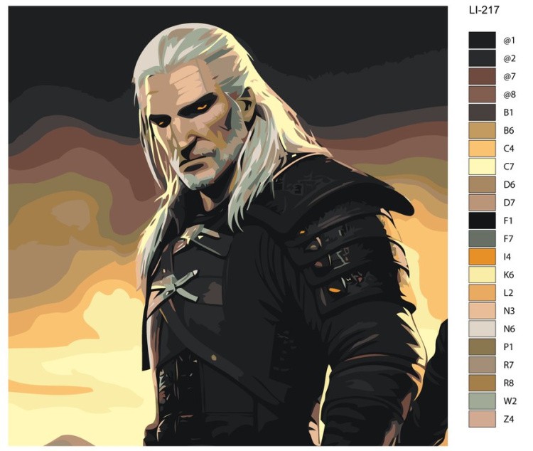 Картина по номерам «Геральт» — картинка 2