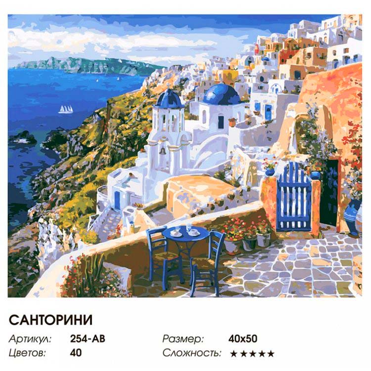 Картина по номерам «Санторини» — картинка 2