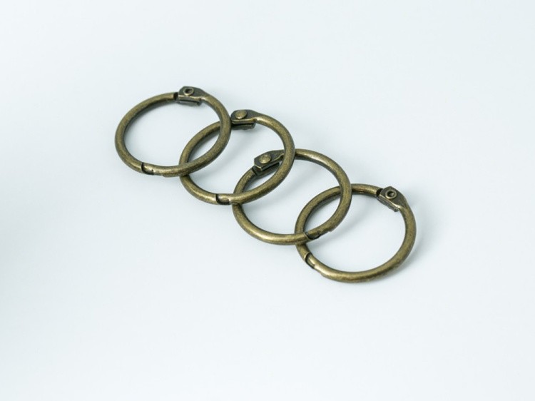 №8 Кольца для блокнотов цвет БРОНЗА количество 4 шт. (диаметр 20 мм) — картинка 4