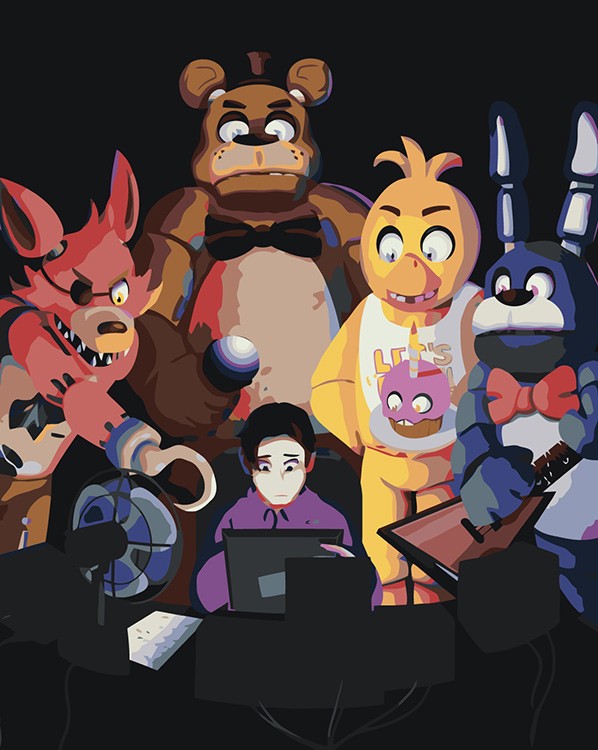 Картина по номерам «Фнаф Five nights at Freddy's Аниматроники»