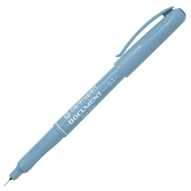 Ручка капиллярная (линер) синяя CENTROPEN «Document», линия письма 0,1 мм
