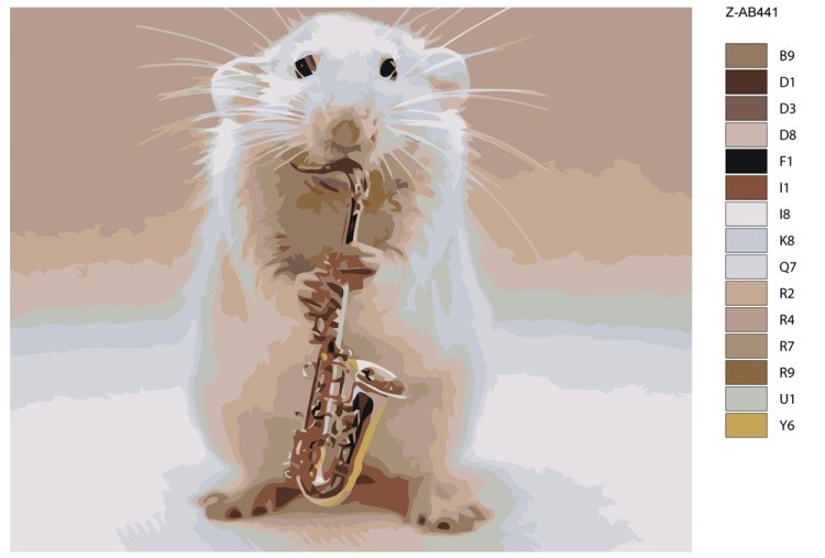 Картина по номерам «Мышь-саксофонистка» — картинка 2