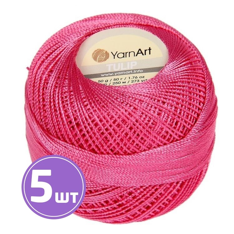 Пряжа YarnArt TULIP (419), яркий флокс, 5 шт. по 50 г