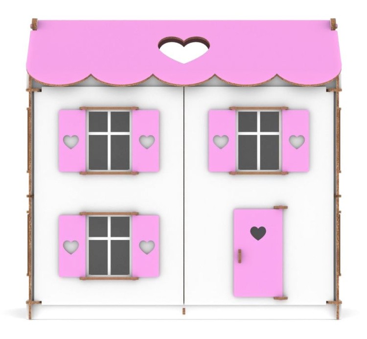 Конструктор «Кукольный домик Playwood», цветной (розовый), MEREO — картинка 2
