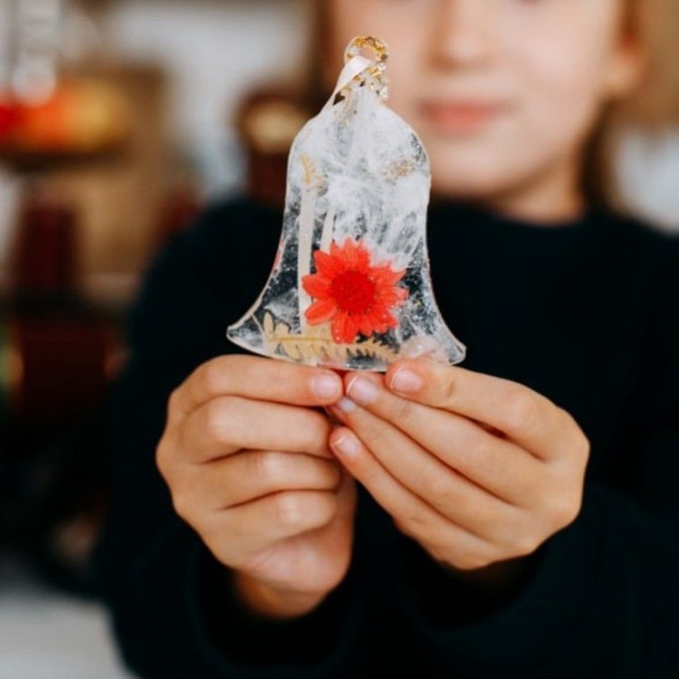 Елочная игрушка Колокольчик №1 - Силиконовый молд, ResinArt — картинка 3