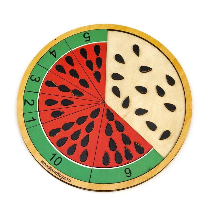 Развивающее пособие из дерева «Обучение счету. Арбуз» — картинка 5