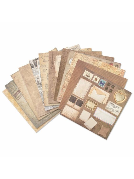 Бумага для скрапбукинга 30х30 см «Ретро», 12 дизайнов — картинка 6