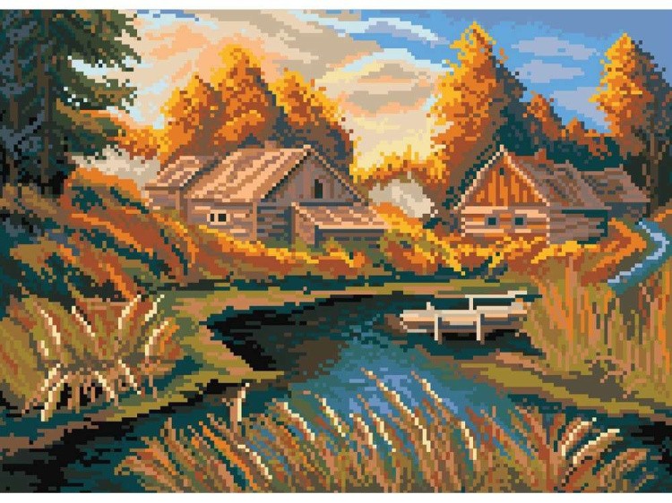 Набор для вышивания «Осень в деревне» — картинка 2