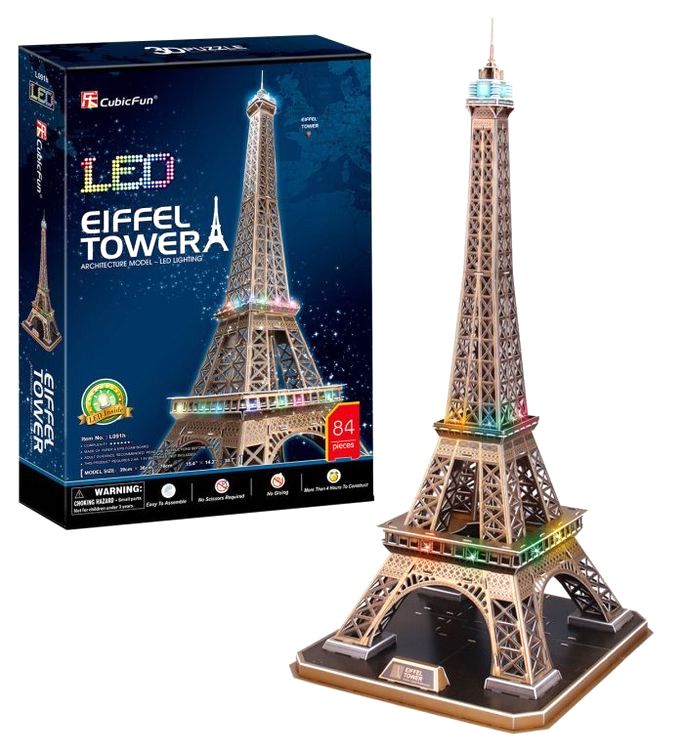 3D пазл CubicFun «Эйфелева башня» с LED-подсветкой