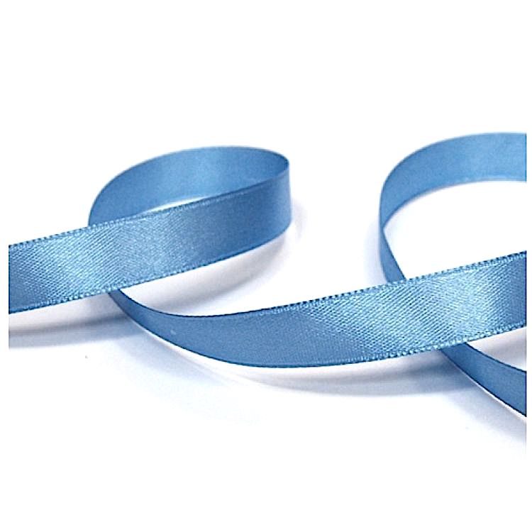 Лента атласная 6 мм, 27 м, цвет: голубой