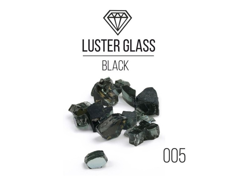 Стеклянная крошка черная (Black, фракция 5 мм), LusterGlass Premium — картинка 2