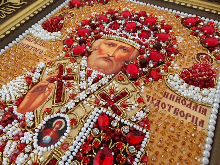 Набор вышивки хрустальными камнями «Николай (золотая)» — картинка 2