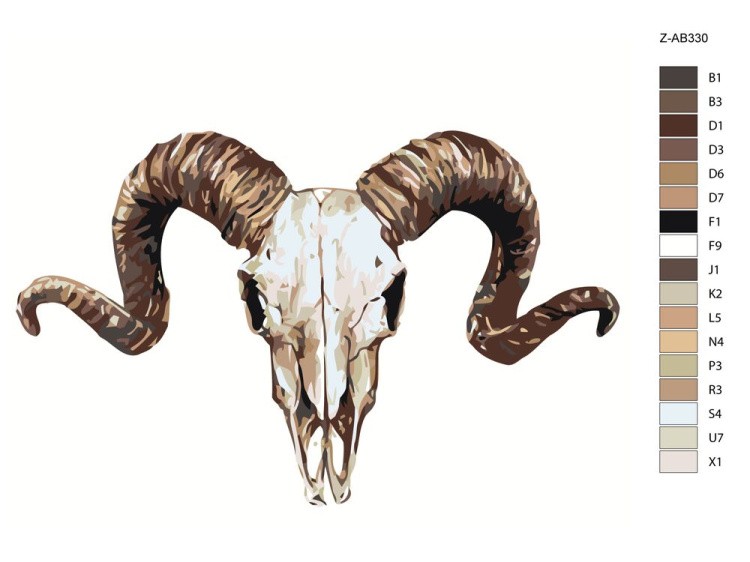 Картина по номерам «Бараний череп» — картинка 2