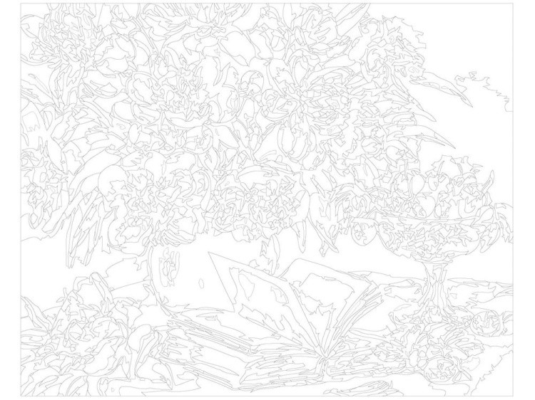 Картина по номерам «Натюрморт с цветами и книгой» — картинка 3