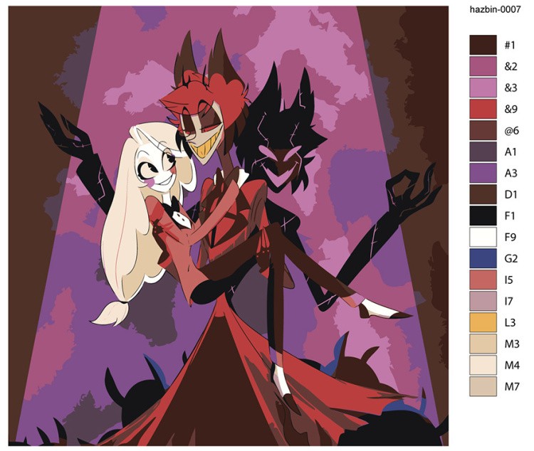 Картина по номерам «Отель Хазбин (Харбин): Чарли, Аластор» — картинка 2